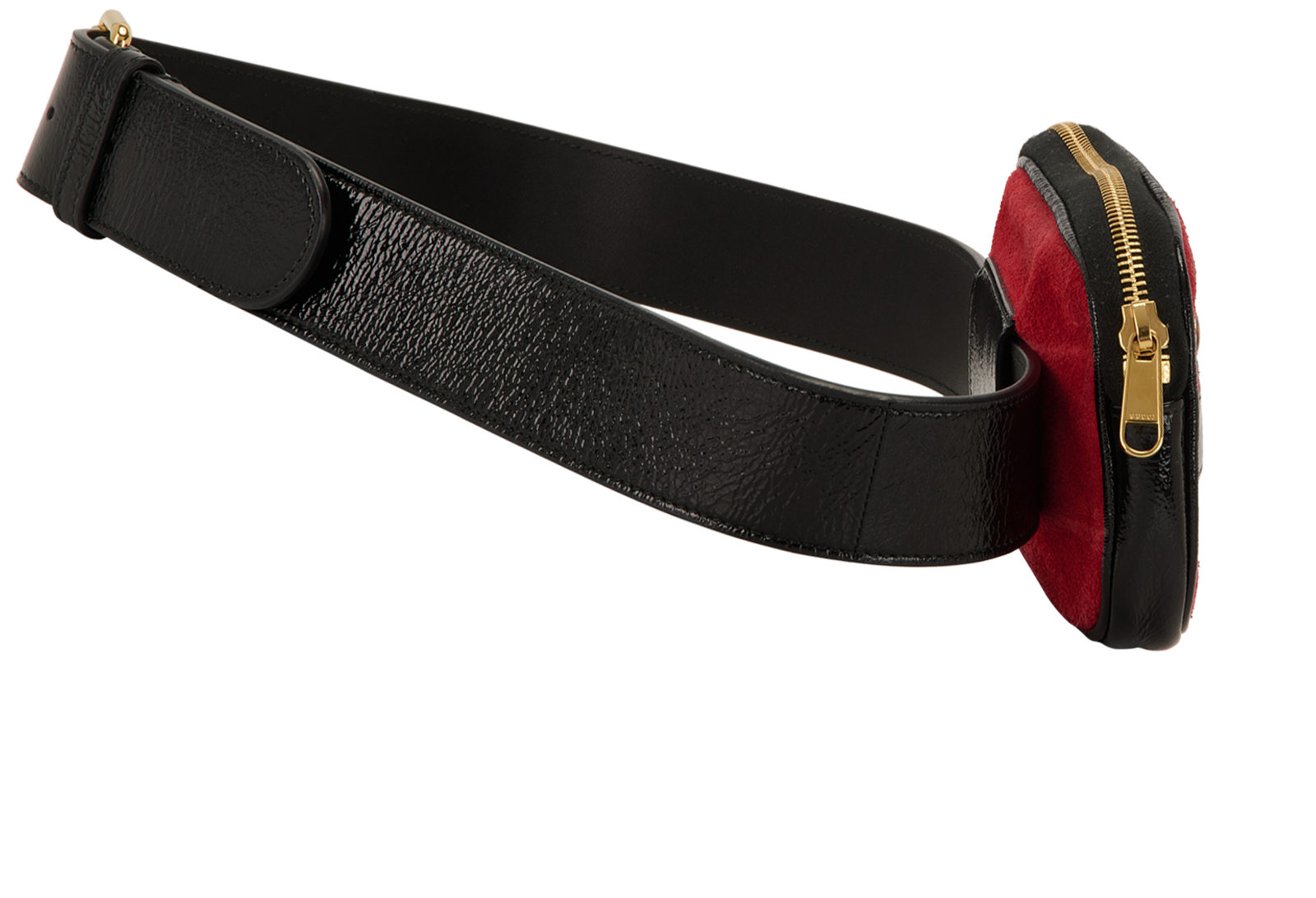 Ophidia Belt Bag, &pound;450, Handbags, Black/Red, Patent Leather/Suede, Side view